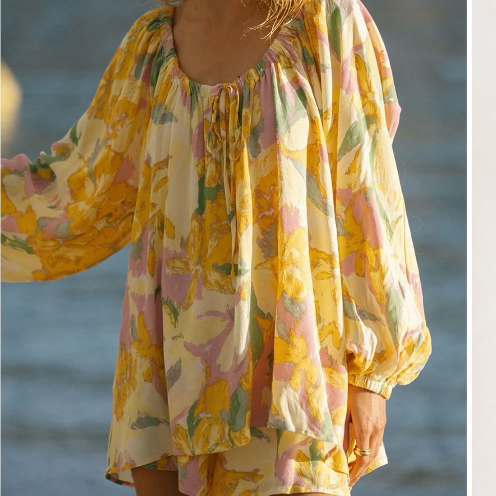 Sabo Skirt Maddelena Top in Yellow Floral